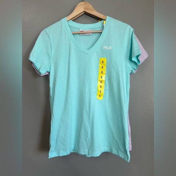 Bundle of two Fila short sleeve tee shirts teal and purple small activewear - Picture 6 of 11